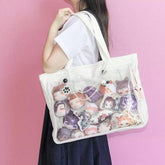 Transparent Pin Display Canvas Handbag